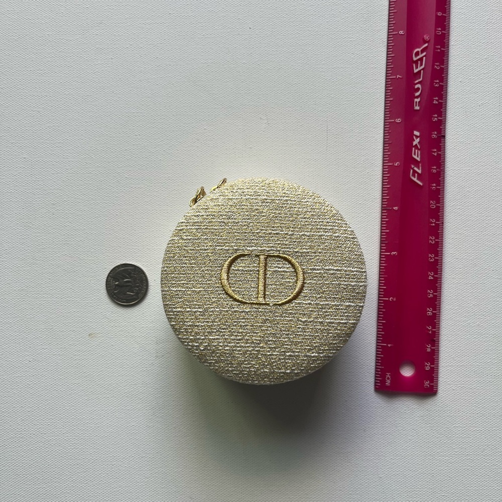 Dior Beauty Gold Cosmetic Pouch Toiletry Case - Picture 12 of 13